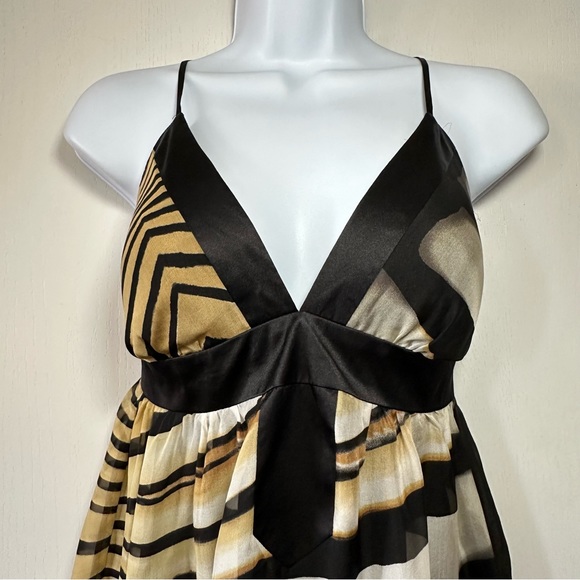 SINGLE DRESS 100% Silk Spaghetti Strap Fit & Flare Animal Print Dress- Petite - Picture 4 of 10